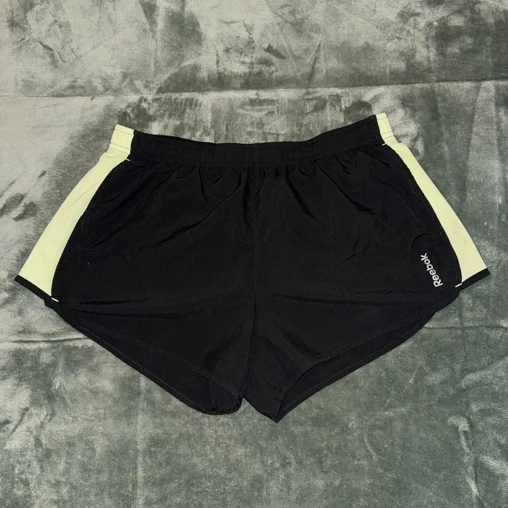 Reebok Running Shorts Black Pastel Green Girl's Size XL Activewear Casual Active
